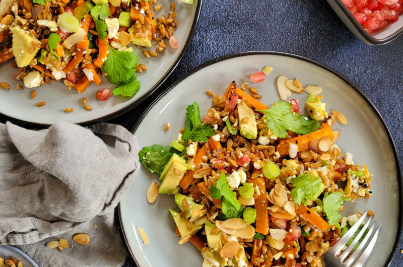 SALADE DE PETIT ÉPEAUTRE, CAROTTES RÔTIES AU MIEL