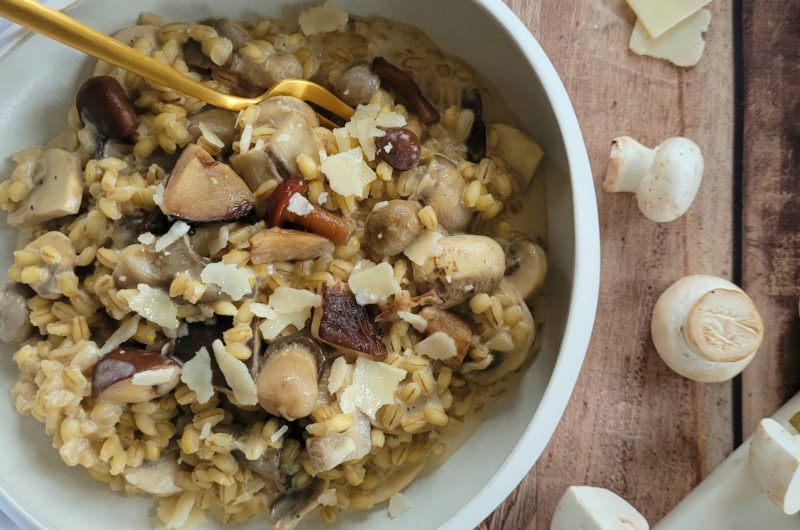 RISOTTO D'ORGE AUX CHAMPIGNONS ET CRÈME DE COCO