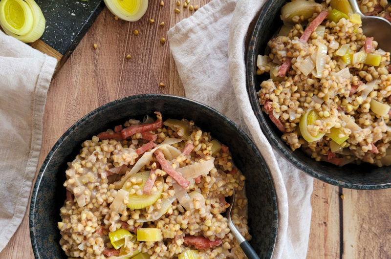 SARRASIN AUX POIREAUX, BACON & COCO
