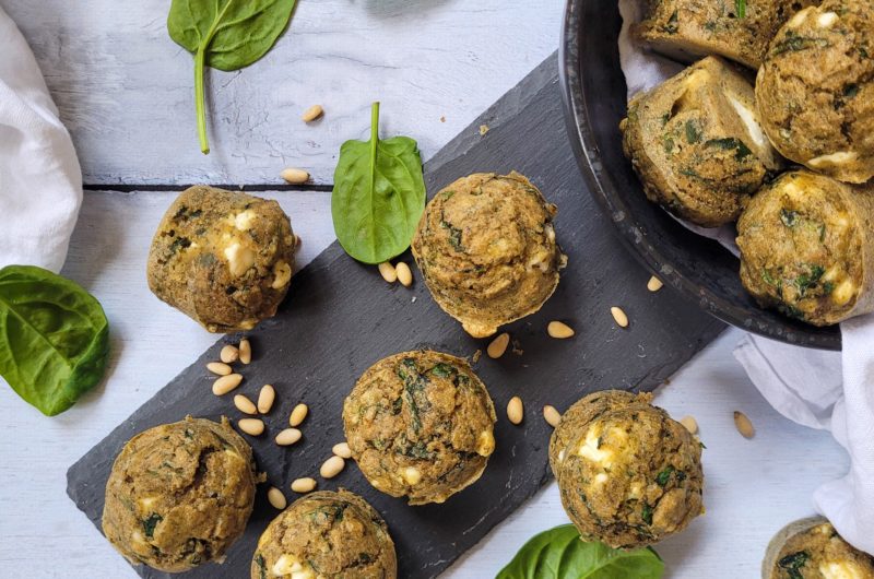 MUFFINS AU PESTO, ÉPINARDS ET FETA