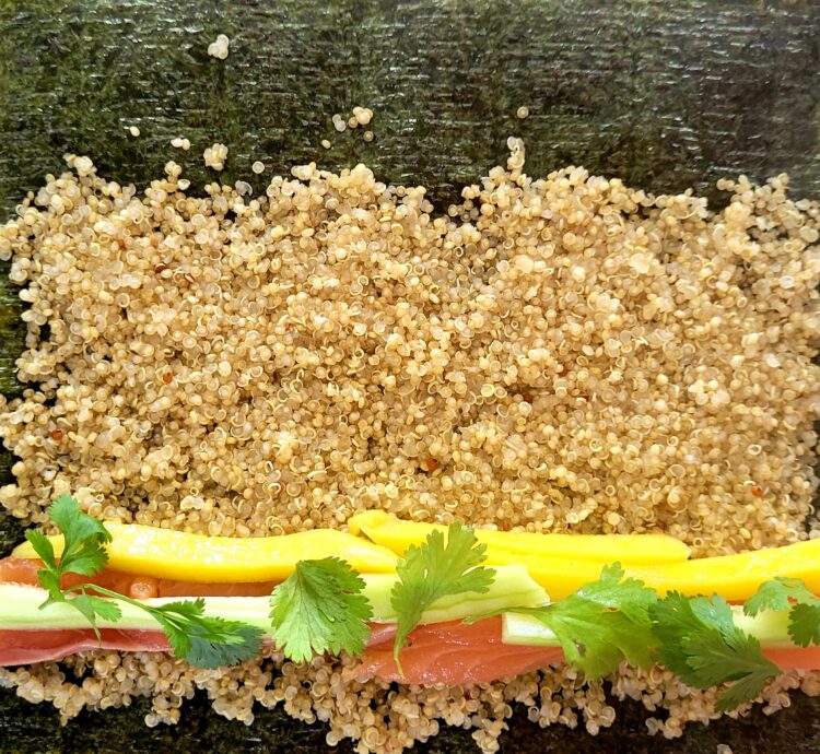 photo montrant comment faire des makis IG au quinoa
