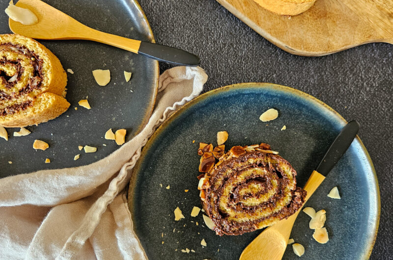 ROULÉ À IG BAS AU CHOCOLAT ET AMANDES