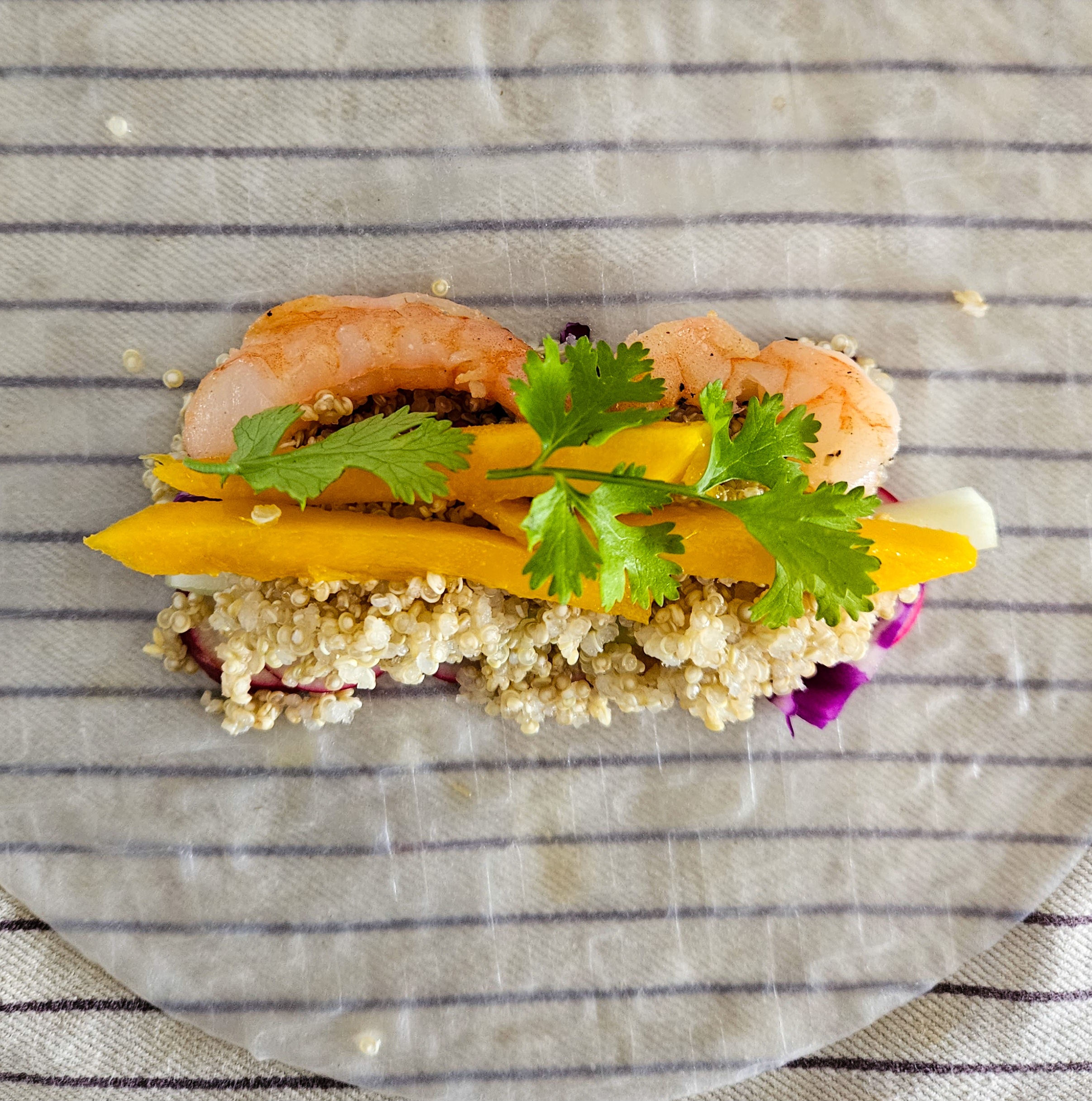 ROULEAUX DE PRINTEMPS AU QUINOA pliage des rouleaux de printemps au quinoa