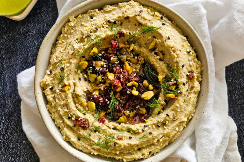 HOUMOUS AUX PISTACHES, CRANBERRIES ET ANETH