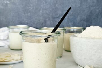 photo culinaire de crème à la noix de coco et vanille IG bas
