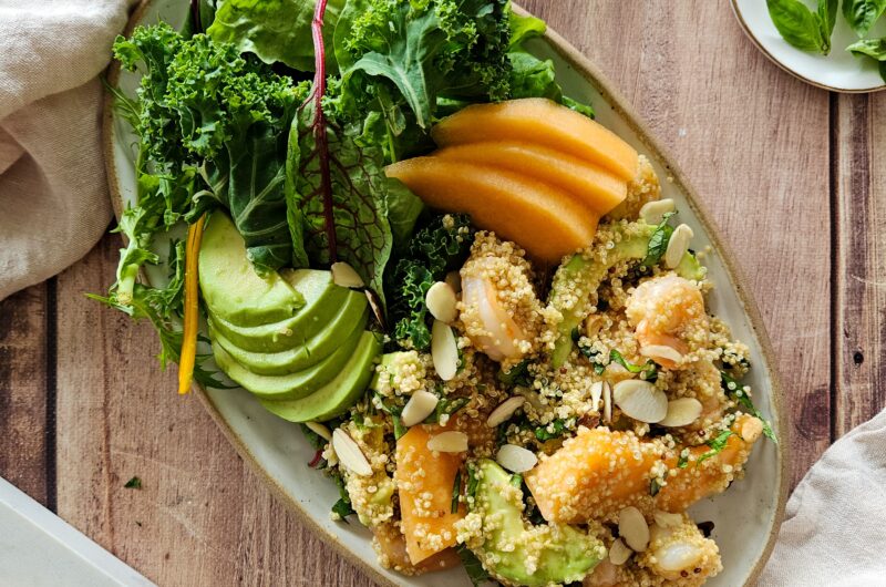 SALADE DE QUINOA AUX CREVETTES ET MELON
