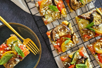 photo culinaire d'une tarte fine façon tian à la ricotta