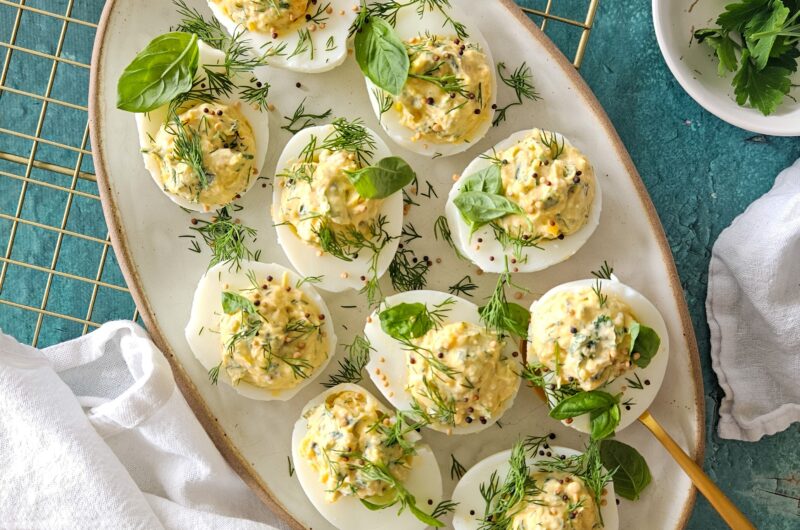 ŒUFS MIMOSA ALLÉGÉS AU HERBES