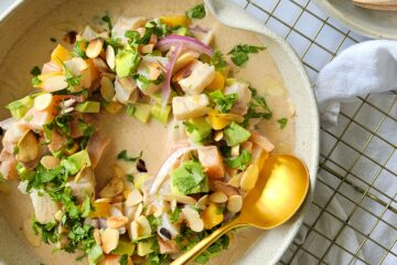 ceviche de poisson au lait d'amande
